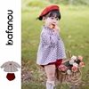 巴梵欧一岁女宝宝秋季套装婴儿，外出服中国风两件套红色周岁服年服