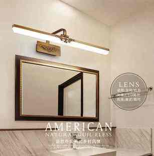 led镜前灯免打孔卫生间，浴室古铜色镜画欧式镜柜亚克力镜前灯