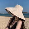 帽子女夏季大帽檐遮阳防晒帽防紫外线遮脸大檐渔夫帽可折叠太阳帽