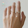 天然淡水珍珠戒指，女款可调节14k包金手工，戒指原创绕线