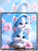 花卉猫咪十字绣2024线绣客厅卡通可爱动物系列自己绣手工diy