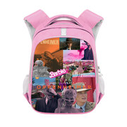 2023粉色barbie芭比书包女生涤纶反光条双肩包大容量学生背包