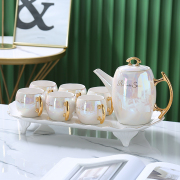 轻奢风陶瓷茶杯茶具套装家用客厅欧式简约现代水杯子杯具茶壶北欧