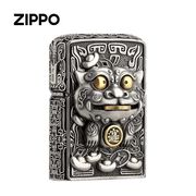Zippo煤油貔貅重甲浮雕转钱芝宝限量送礼（银色）