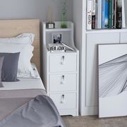 迷你床头柜简易暖白组装柜小窄款20-30厘米35cm宽长条型长方形方