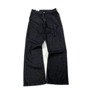 刺绣黑牛喇叭裤vintage复古咔叽，高腰阔腿微喇牛仔裤，春季宽松长裤