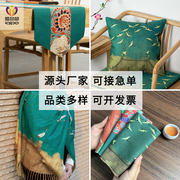 茶席定制中式禅意防水茶桌茶台桌布垫子简约棉麻布艺茶巾茶布桌旗