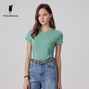 polowalk短袖女士t恤今年漂亮流行夏装，清新甜美上衣显瘦修身半袖