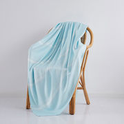 疯恋盖毯宝宝夏季空调被婴儿毛毯儿童毯子竹纤维薄款盖被蓝色1.1*