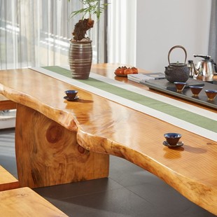 夫木茶桌椅原合现代简约中式茶台办公室i组木大板桌功实茶几泡茶