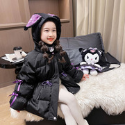 韩国儿童装女童冬装卡通休闲羽绒服保暖不透风外套大衣潮