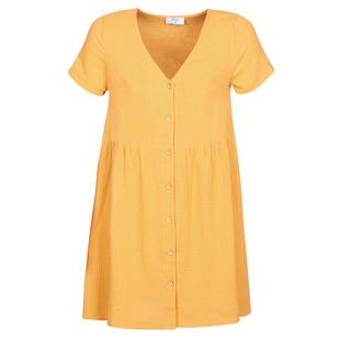 bettylondon女装夏季连衣裙，v领娃娃，裙舒适宽松时尚黄色