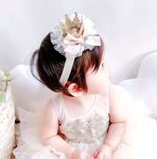 高档韩式婴儿蕾丝发带新生儿护囟门配饰夏儿童发饰.女宝宝头