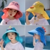 儿童防晒帽海边沙滩遮阳帽，太阳帽男童夏季帽子女童可爱凉帽渔夫帽
