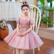 女童礼服轻奢小众洋气高端公主裙花童婚纱小女孩主持人钢琴演奏服