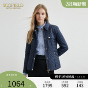 scofield女装修身显瘦棉服时尚，菱格绗缝棉服，外套2023秋冬季