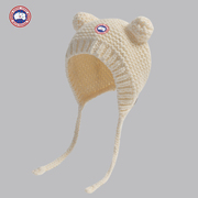 加拿大simonegoose大鹅宝宝，针织帽保暖护耳，绑带毛线帽套头帽
