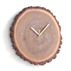 实木挂钟客厅钟表简约北欧静音，装饰现代创意个性，原木嵌黄铜年轮钟