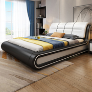 真皮床1.8米双人床主卧婚床现代简约单人床1.5米欧式皮艺床榻榻米