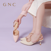 GNC网红铆钉气质时装凉鞋24夏法式尖头配裙子仙女风真皮单鞋