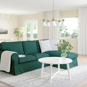 ikea宜家爱克托三人，沙发带贵妃椅托特伯深青绿色，小户型简约现代