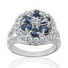 贵菲尔 925银天然蓝宝石戒指