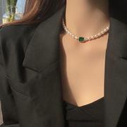 巴黎设计师复古港风珍珠项链，甜美淑女颈链小众锁骨链