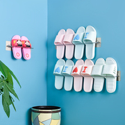 免打孔不锈钢简易拖鞋架，浴室置物架卫生间放鞋收纳架壁挂式挂墙架