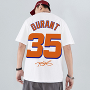 太阳队35号球衣杜兰特篮球投篮训练服重磅纯棉短袖T恤男运动球服