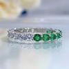 珠宝 2021S925银戒指锆石白绿满钻欧美时尚戒指环女