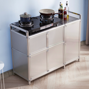橱柜不锈钢碗柜家用厨房柜子收纳柜置物架多功能简易灶台柜储物柜