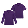 男女童枣红学生校服藏青，长袖带有领t恤中大童，紫色翻领短袖polo衫