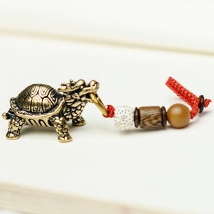 黄铜铸造龙龟吊坠龙头，龟乌龟项链挂件铜乌龟，钥匙扣龙龟摆件随身