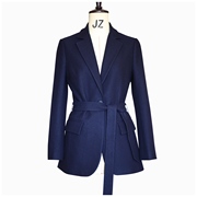 Kiky原创设计 2021 新夏款 藏蓝色/黑色羊毛针织修身西服外套