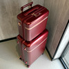 复古红色旅行箱婚庆皮箱陪嫁行李箱，20寸子母拉杆箱，万向轮静音轮包