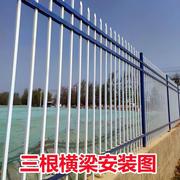 锌钢护栏网市政围墙栅栏铁艺围栏厂区学校围栏户外隔离防护铁栏杆