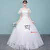 轻婚纱礼服2024白色，韩式新娘一字肩显瘦齐地公主简约大方森系