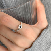 为晚 s925纯银小花朵戒指ins简约冷淡风日韩个性小众设计感食指戒