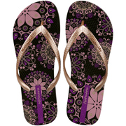 波西米亚人字拖鞋，女室内平跟防滑防臭外穿夹脚花朵凉拖海边沙滩鞋