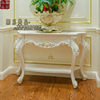 欧式实木玄关桌装饰桌白色家用别墅雕花客厅半圆玄关台入户门厅桌
