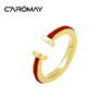 CAROMAY本命新年红绳戒指女高级感食指开口戒子小众设计指环戒子