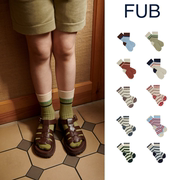  丹麦 fub 23ss 春夏 儿童宝宝经典条纹透气有机棉短袜