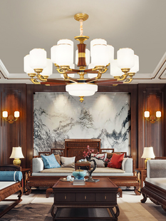 欧普雷士实木客厅吊灯中国风新中式木艺2023主灯套餐组合卧室