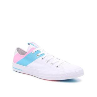 Converse/匡威男帆布鞋低帮彩色条纹系带板鞋白色美国直邮D0390
