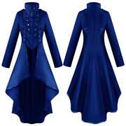 中世纪礼服燕尾服女装翻领不规则下摆复古长款上衣女装