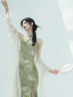 清冷女装复古新中式日常改良旗袍，性感优雅气质纯欲连衣裙薄纱开衫