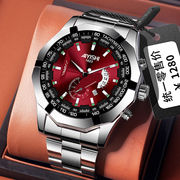 瑞士腕表名表超薄自动非机械男夜光十大品牌，防水双日历男士手表