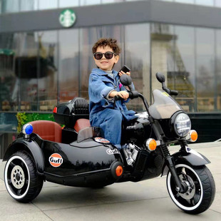 儿童电动摩托车儿童三轮车大号宝宝双人可坐玩具童车双胞胎车