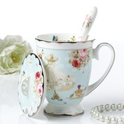 创意马克杯带盖勺陶瓷杯子，骨瓷咖啡杯办公室，水杯牛奶杯个性女茶杯