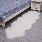 毛绒卧室地毯床边毛毯白色毛毛毯(毛毛毯)不规则，简约地毯拍照背景毯沙发垫